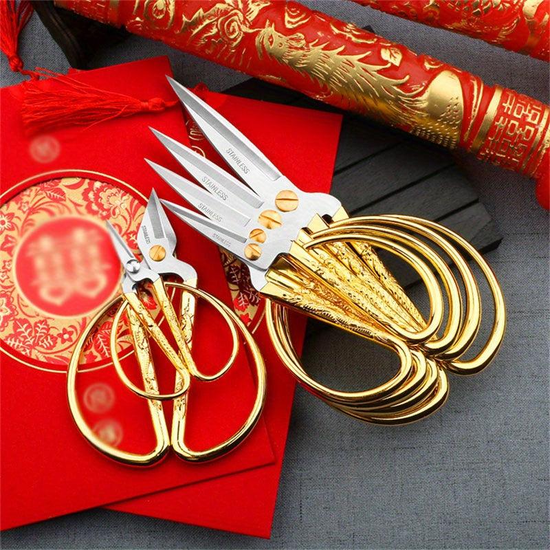Golden Plated Dragon & Phoenix Tailor Scissors for Sewing & Crafts