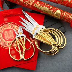 Golden Plated Dragon & Phoenix Tailor Scissors for Sewing & Crafts