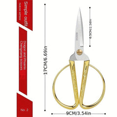 Golden Plated Dragon & Phoenix Tailor Scissors for Sewing & Crafts