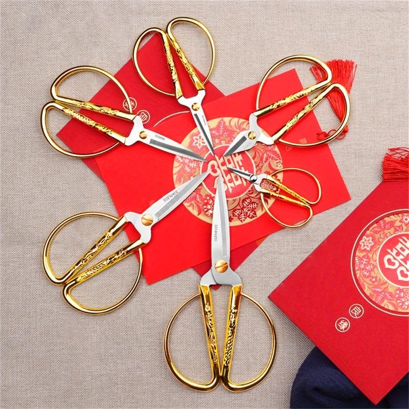 Golden Plated Dragon & Phoenix Tailor Scissors for Sewing & Crafts