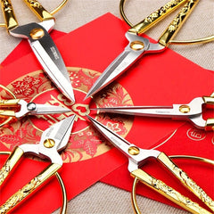 Golden Plated Dragon & Phoenix Tailor Scissors for Sewing & Crafts