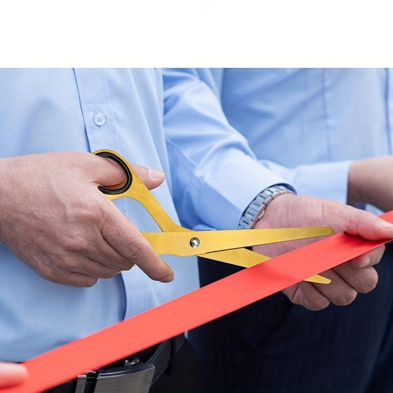 1pc Golden Stainless Steel Asymmetrical Scissors for Office Decoration