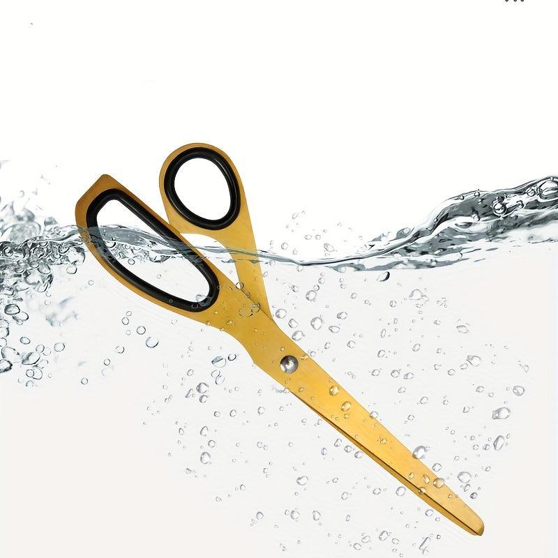 1pc Golden Stainless Steel Asymmetrical Scissors for Office Decoration