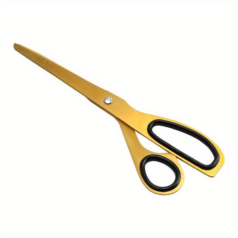 1pc Golden Stainless Steel Asymmetrical Scissors for Office Decoration