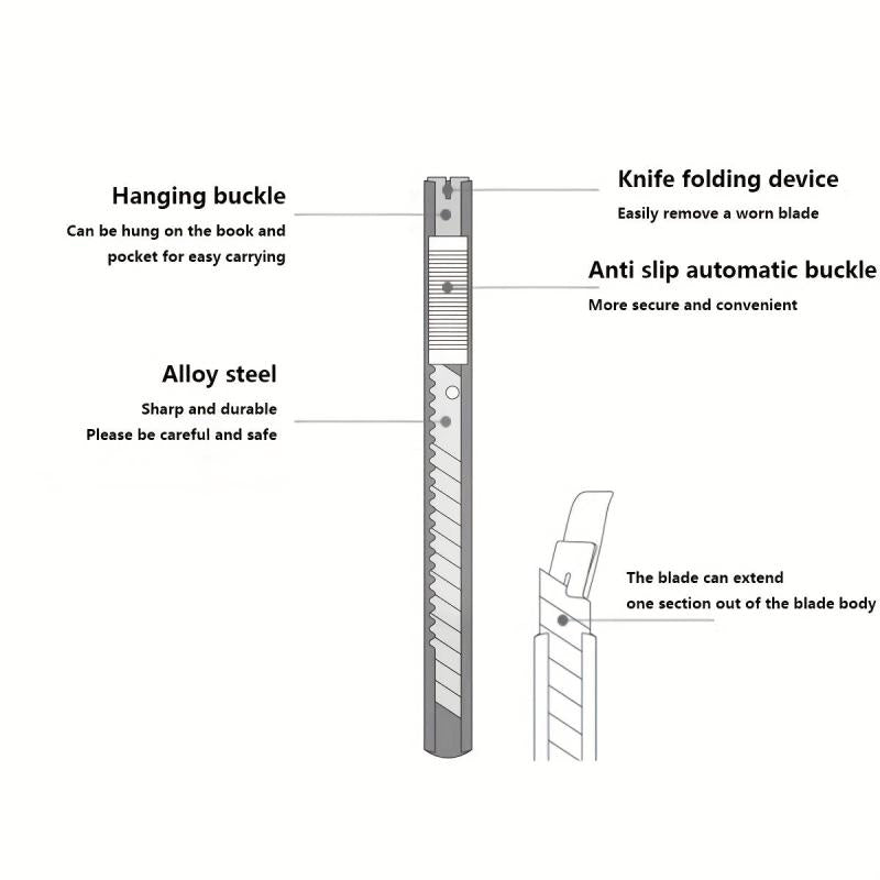 Portable Utility Knife Anti Slip Grip & Snap Off Blade