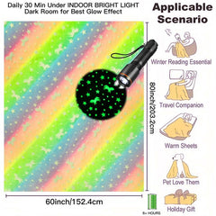 Soft & Cozy Glow in the Dark Unicorn Blanket for Kids - All Seasons