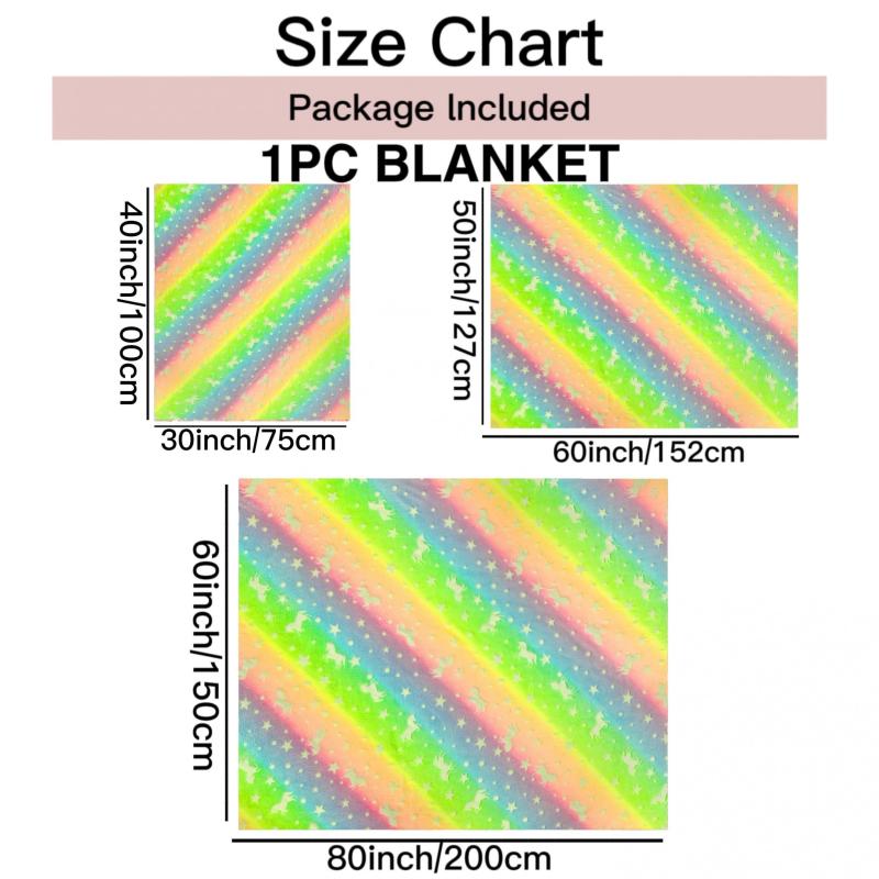 Soft & Cozy Glow in the Dark Unicorn Blanket for Kids - All Seasons