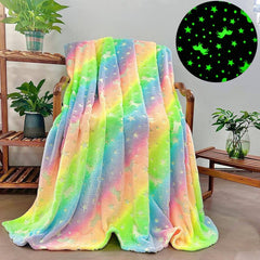 Soft & Cozy Glow in the Dark Unicorn Blanket for Kids - All Seasons