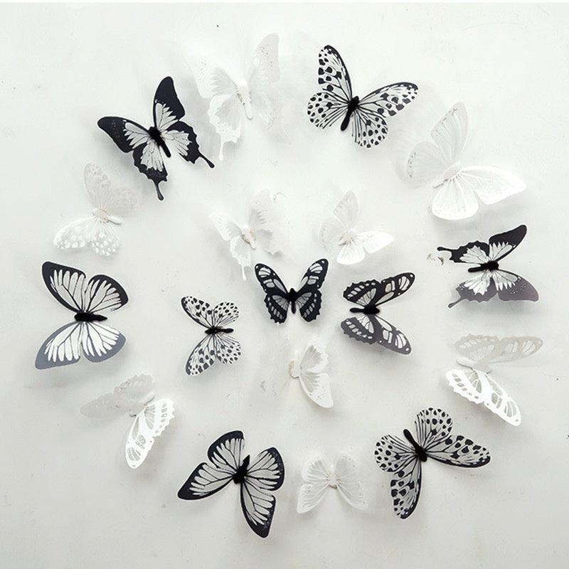 18pcs Butterfly Wall Stickers & 3D Crystals for Room Wall Decals Home Decor