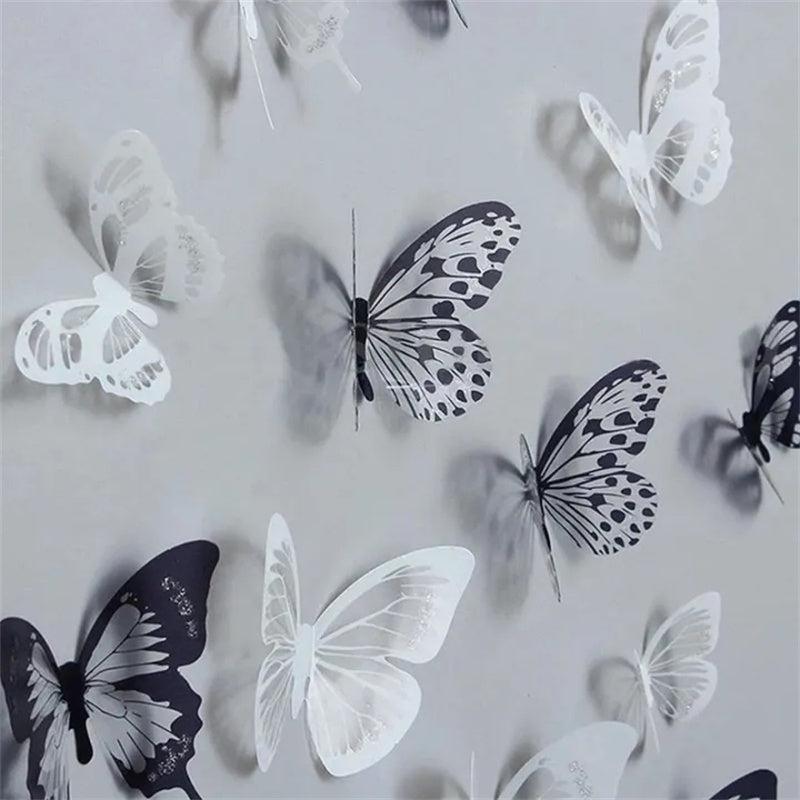 18pcs Butterfly Wall Stickers & 3D Crystals for Room Wall Decals Home Decor