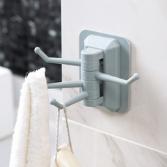 Adhesive Storage Towel Rack Swivel Wash Cloth Organizer