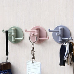 Adhesive Storage Towel Rack Swivel Wash Cloth Organizer