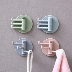 Adhesive Storage Towel Rack Swivel Wash Cloth Organizer