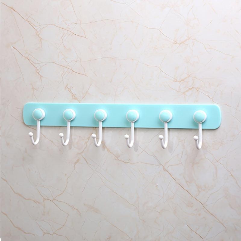 360 Rotating Rack with 6 Hooks Towel Rag Hook Hanger Bathroom Organizer