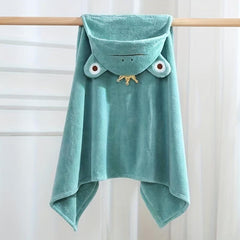 Frog Bathrobe Soft Kids Hooded Bath Towel Cartoon Pattern Bath Wrap