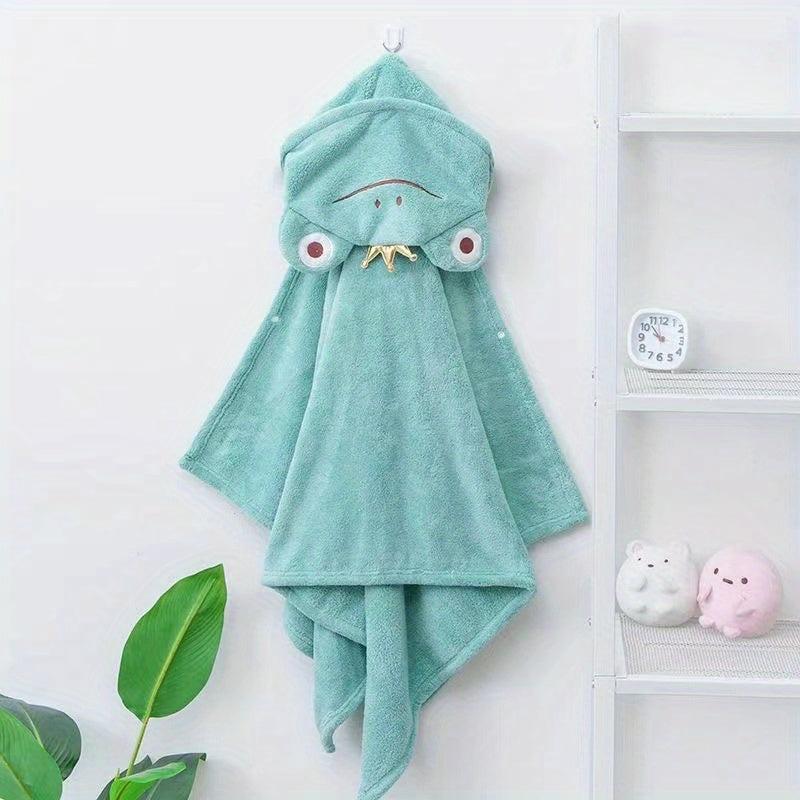 Frog Bathrobe Soft Kids Hooded Bath Towel Cartoon Pattern Bath Wrap