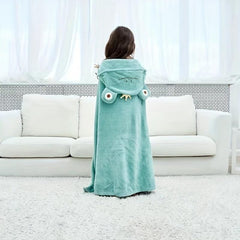 Frog Bathrobe Soft Kids Hooded Bath Towel Cartoon Pattern Bath Wrap