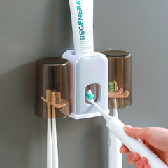 Toothbrush Holder Cup Toothpaste Dispenser Set for Dormitory