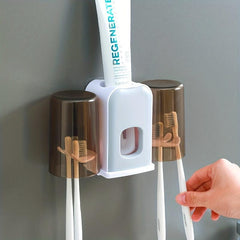 Toothbrush Holder Cup Toothpaste Dispenser Set for Dormitory