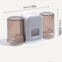 Toothbrush Holder Cup Toothpaste Dispenser Set for Dormitory