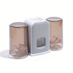 Toothbrush Holder Cup Toothpaste Dispenser Set for Dormitory