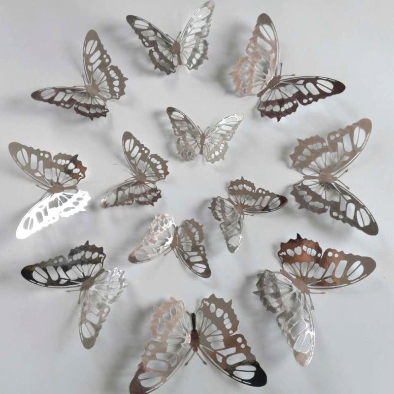 12pcs 3D Hollow Butterfly Wall Stickers DIY Home Room Decor