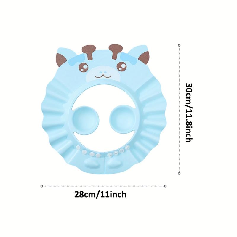 Adjustable Waterproof Baby Bath Cap with Visor and Splash Guard