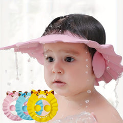 Adjustable Waterproof Baby Bath Cap with Visor and Splash Guard