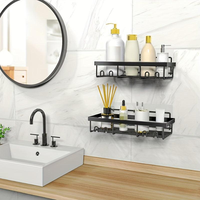 2pcs Self Adhesive Shower Caddy Organizer Bathroom Shelf Rack
