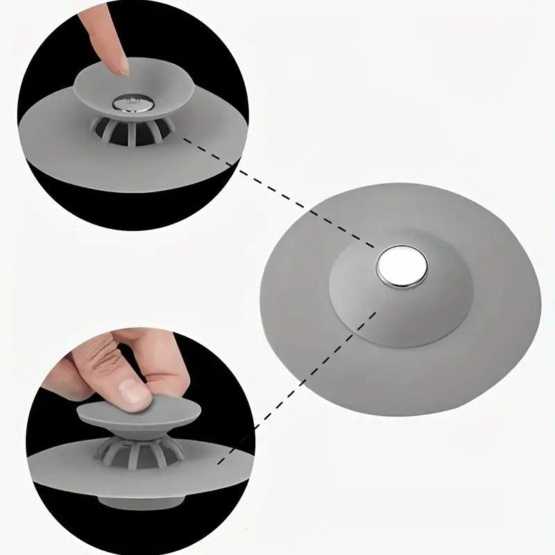 5pcs Mixed Press Silicone Floor Drain Mat Deodorization Enclosed Bathroom Anti-b