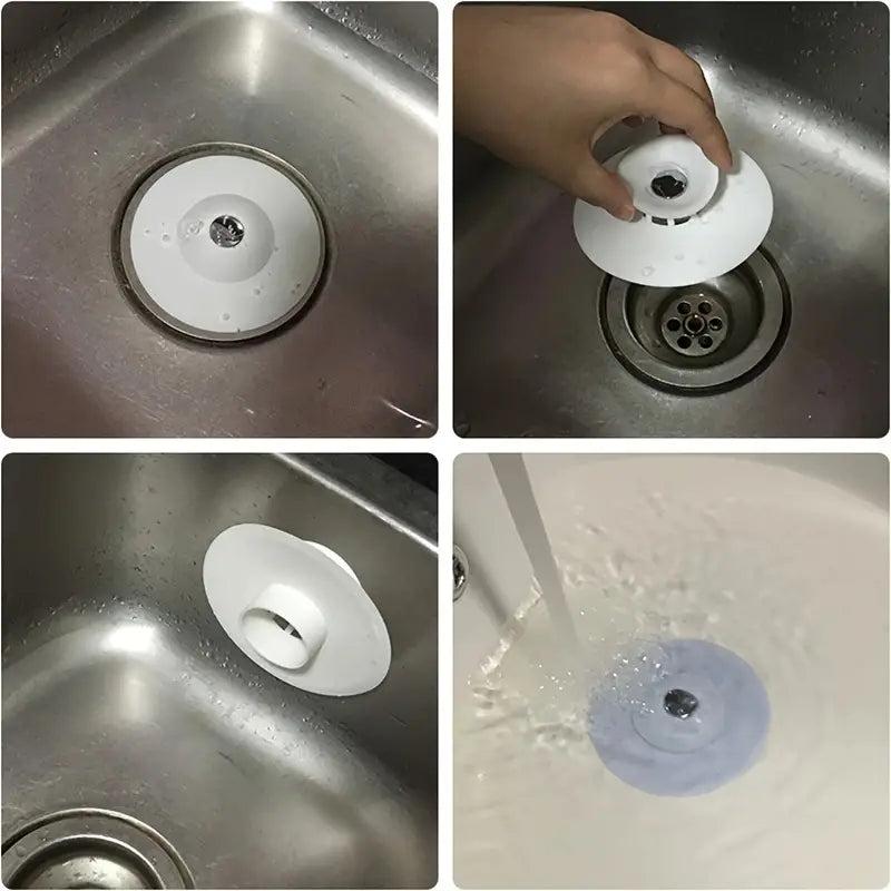 5pcs Mixed Press Silicone Floor Drain Mat Deodorization Enclosed Bathroom Anti-b