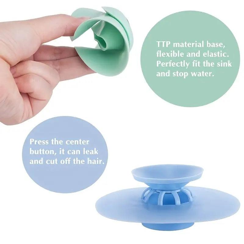 5pcs Mixed Press Silicone Floor Drain Mat Deodorization Enclosed Bathroom Anti-b