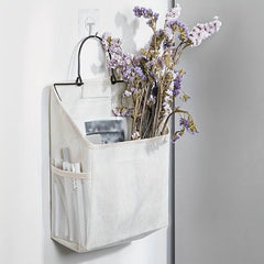 Hanging Storage Bag Wall Hanging Linen Fabric Storage Bag