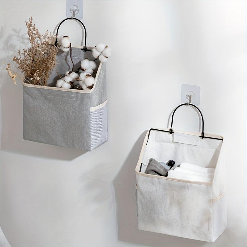 Hanging Storage Bag Wall Hanging Linen Fabric Storage Bag