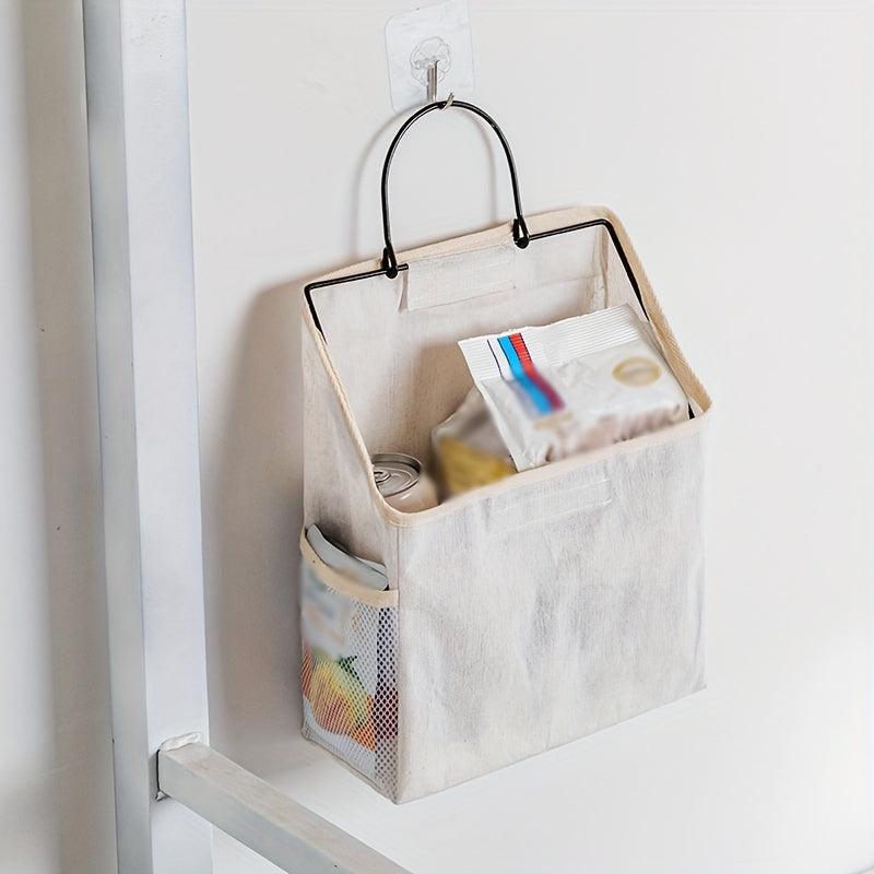 Hanging Storage Bag Wall Hanging Linen Fabric Storage Bag