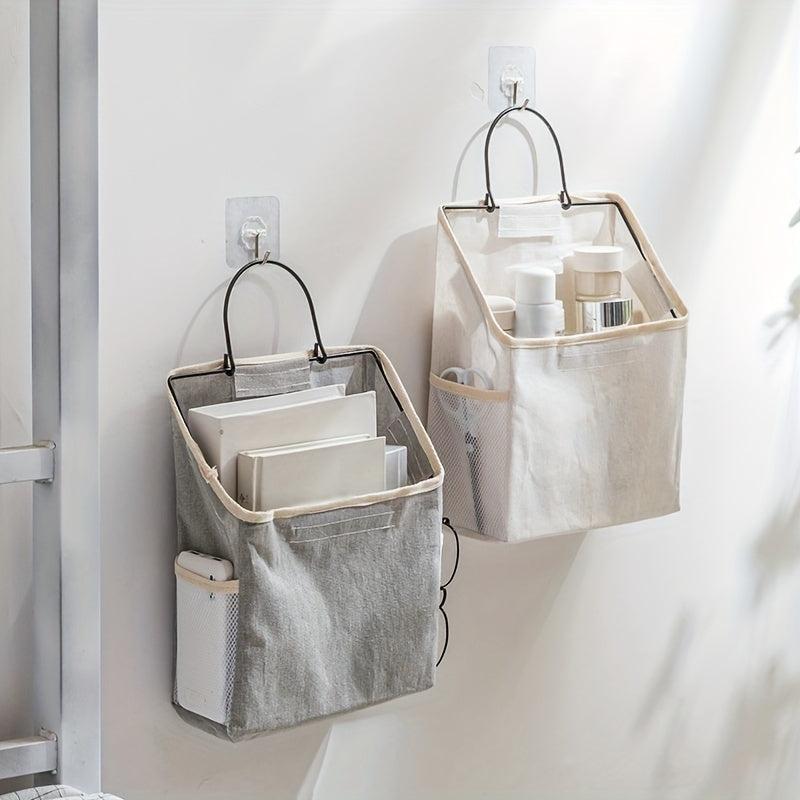 Hanging Storage Bag Wall Hanging Linen Fabric Storage Bag