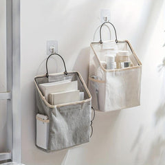 Hanging Storage Bag Wall Hanging Linen Fabric Storage Bag
