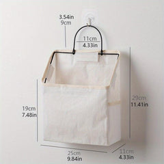 Hanging Storage Bag Wall Hanging Linen Fabric Storage Bag