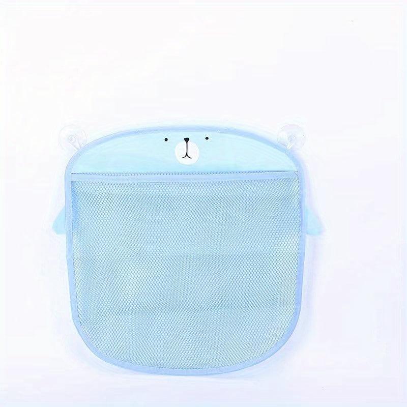Cartoon Pattern Suction Cup Mesh Bag Bathroom Toy Storage Organizer