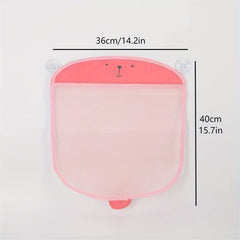 Cartoon Pattern Suction Cup Mesh Bag Bathroom Toy Storage Organizer
