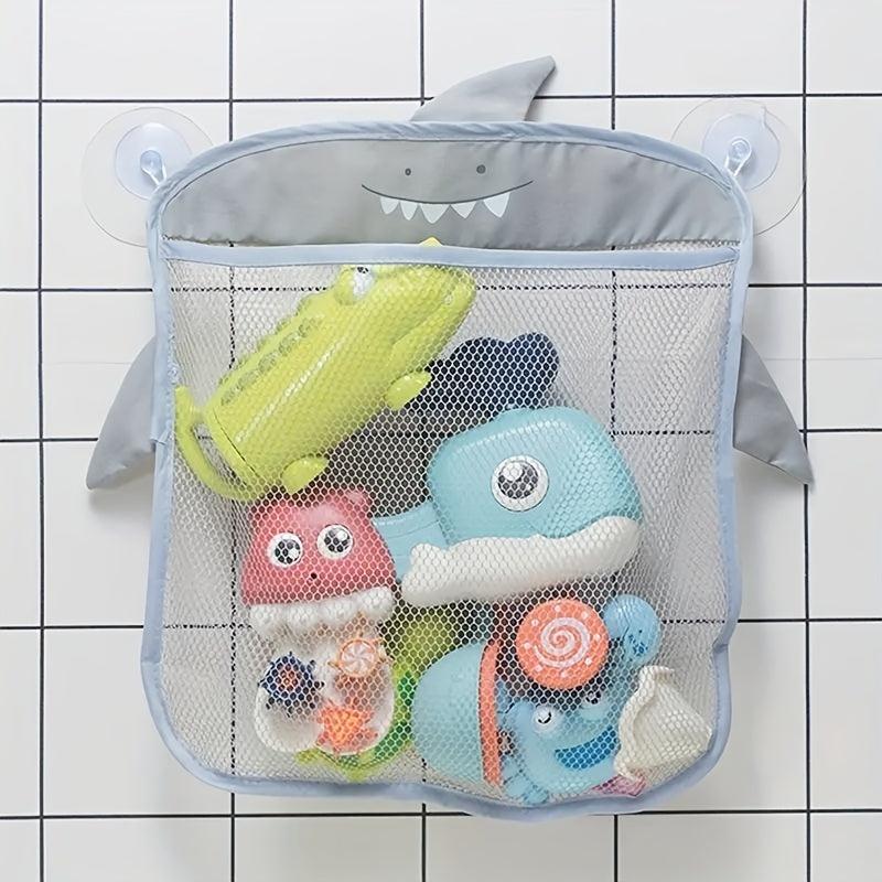 Cartoon Pattern Suction Cup Mesh Bag Bathroom Toy Storage Organizer