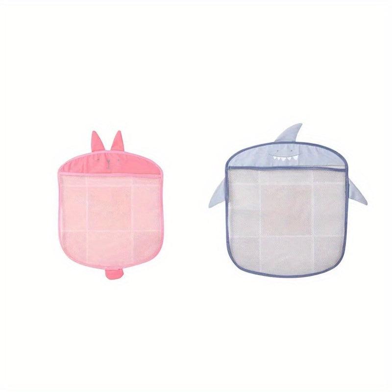 2pcs Kids Bathroom Cartoon Mesh Hanging Bag Bath Toy Storage
