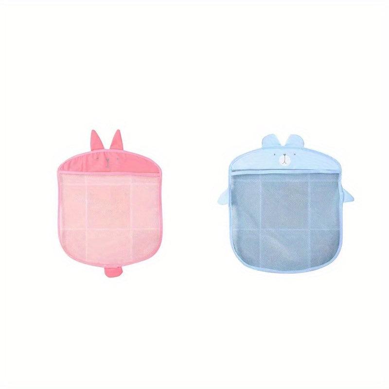 2pcs Kids Bathroom Cartoon Mesh Hanging Bag Bath Toy Storage