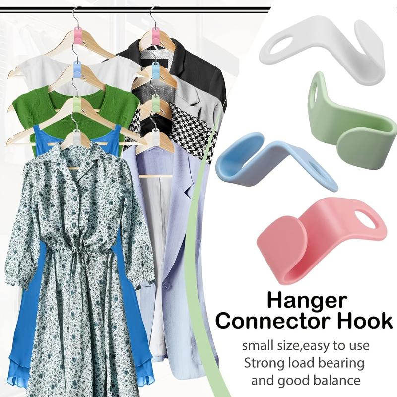 9PCS Hanger Connector Hooks Plastic Organizer Heavy Duty Clothes Closet