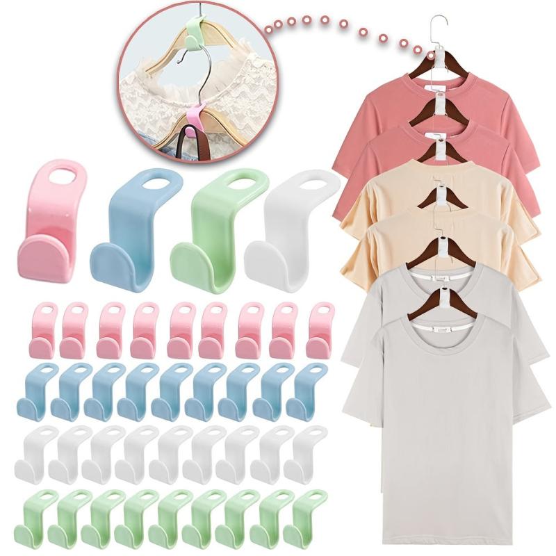 9PCS Hanger Connector Hooks Plastic Organizer Heavy Duty Clothes Closet