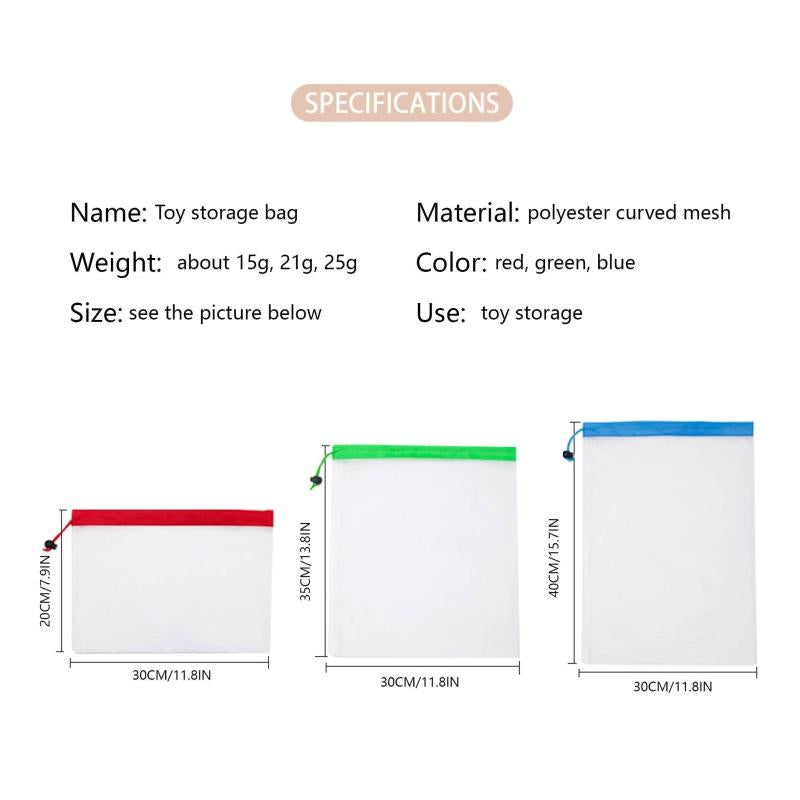 Breathable Toy Storage Bag - Nylon Material - Organizer for Toys - 10 30pcs