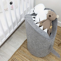 Shark Themed Toy Storage Bucket - Felt Laundry Basket 21.65in x 13.39in