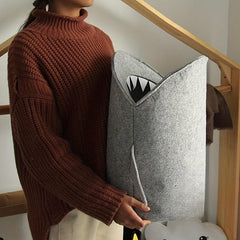 Shark Themed Toy Storage Bucket - Felt Laundry Basket 21.65in x 13.39in