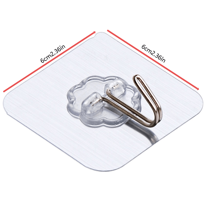10pcs Transparent Seamless Hook Bathroom Towel Bath Robe Hook