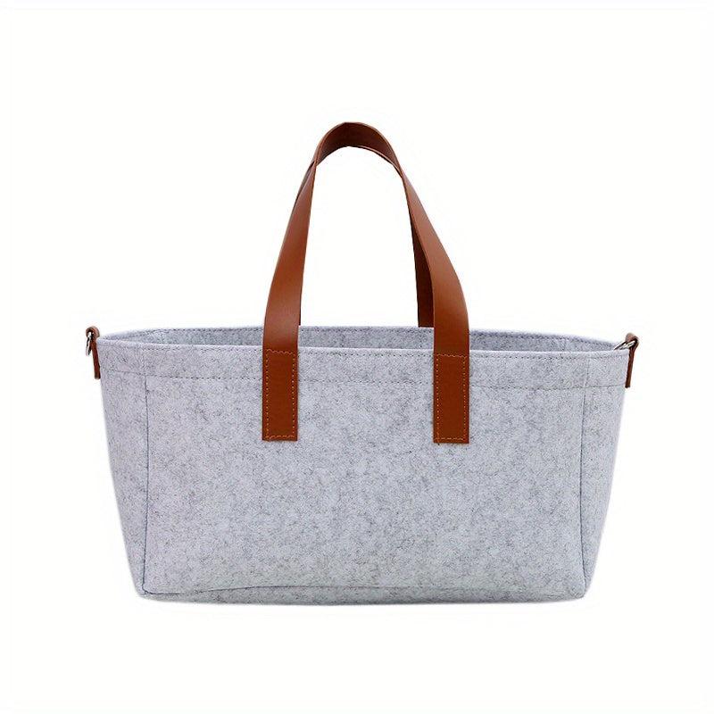 1pc Folding Storage Bag Felt Handbag Shopping Bag Shoulder Bag Luggage